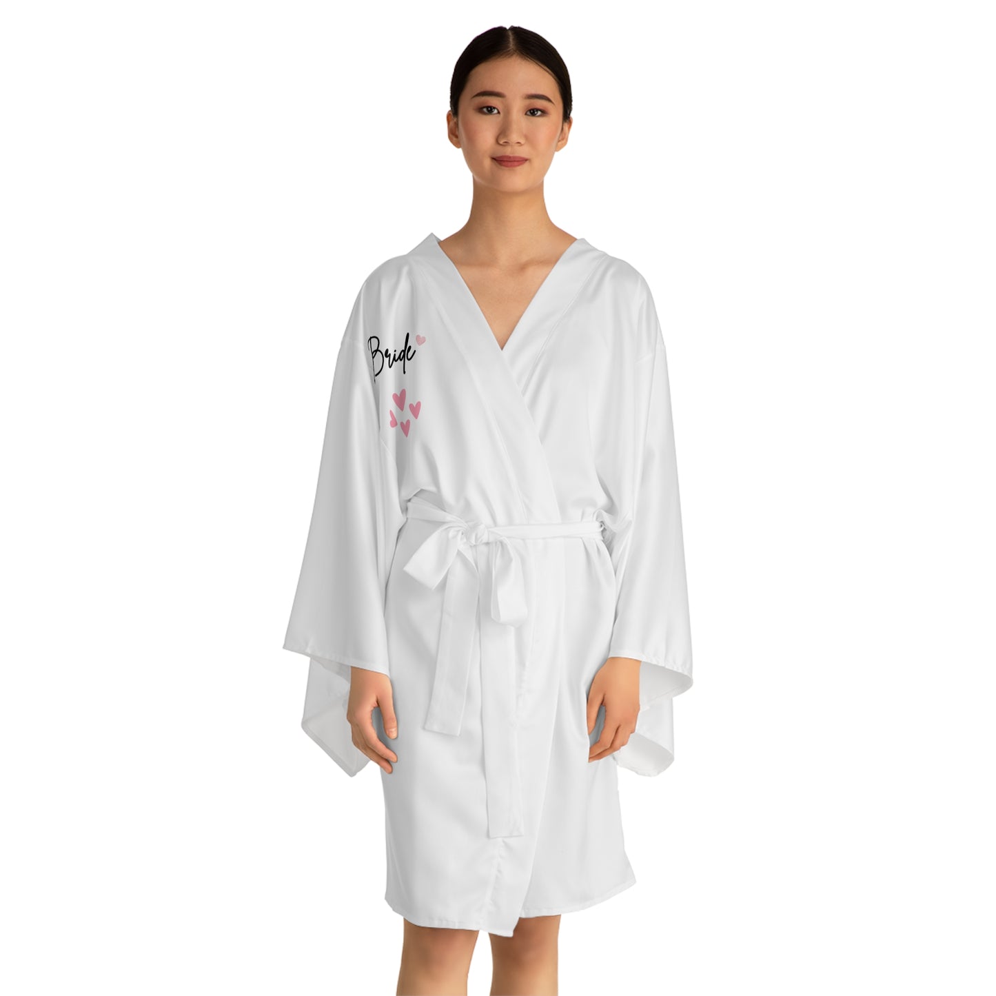 Bride/Wedding Long Sleeve Kimono Robe - White