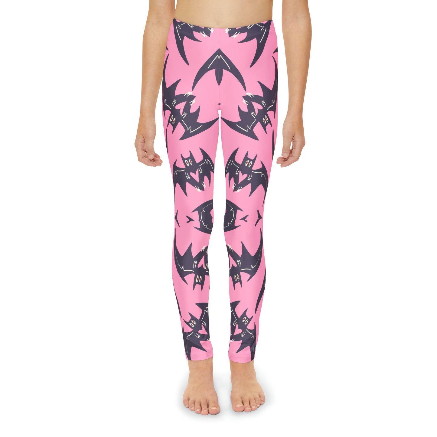 Pink Bats Girls Full-Length Leggings