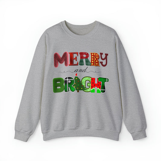 Merry and Bright Crewneck Christmas Sweatshirt