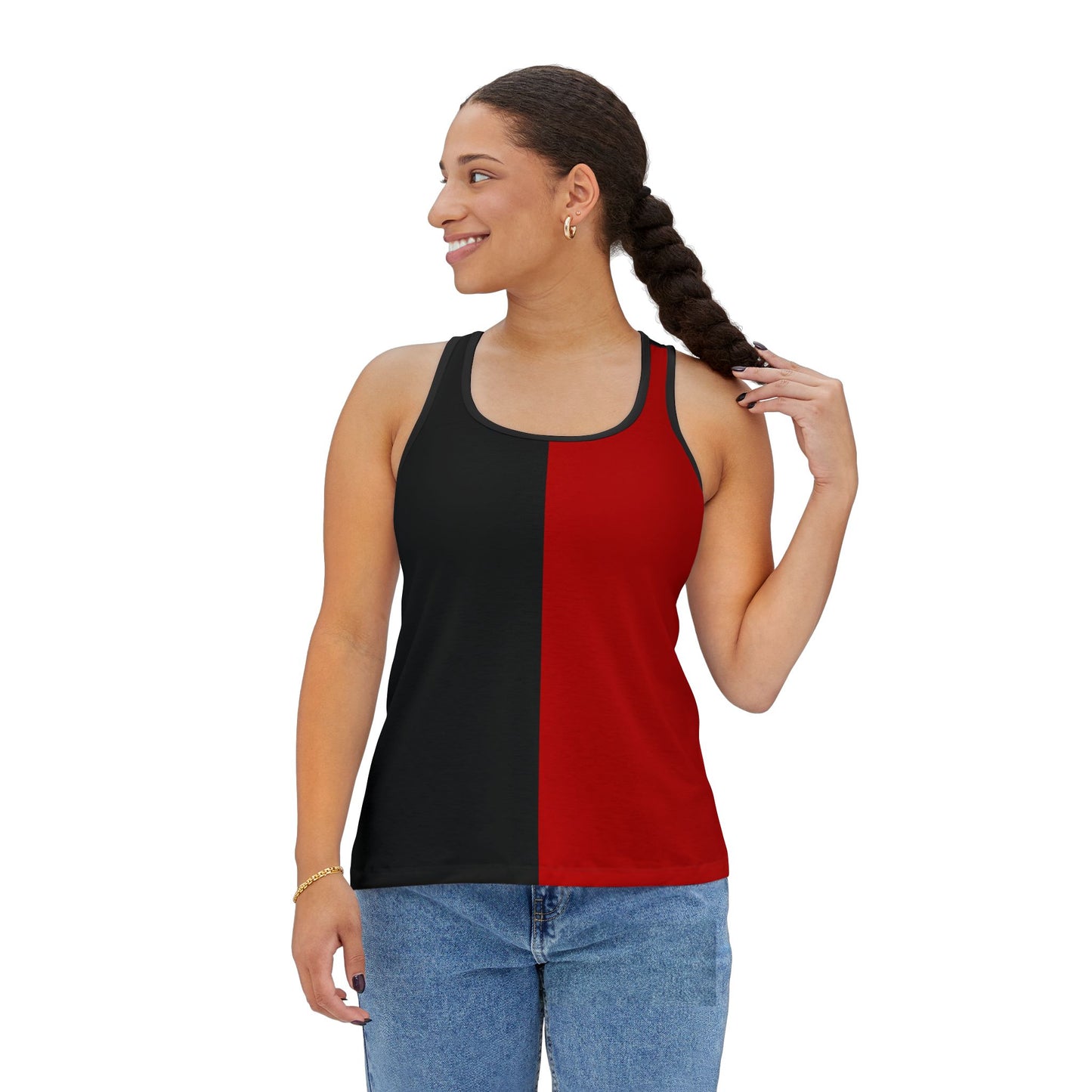 Quinn Harlequin Vintage Red & Black Women's Tank Top, Women's Halloween Costume