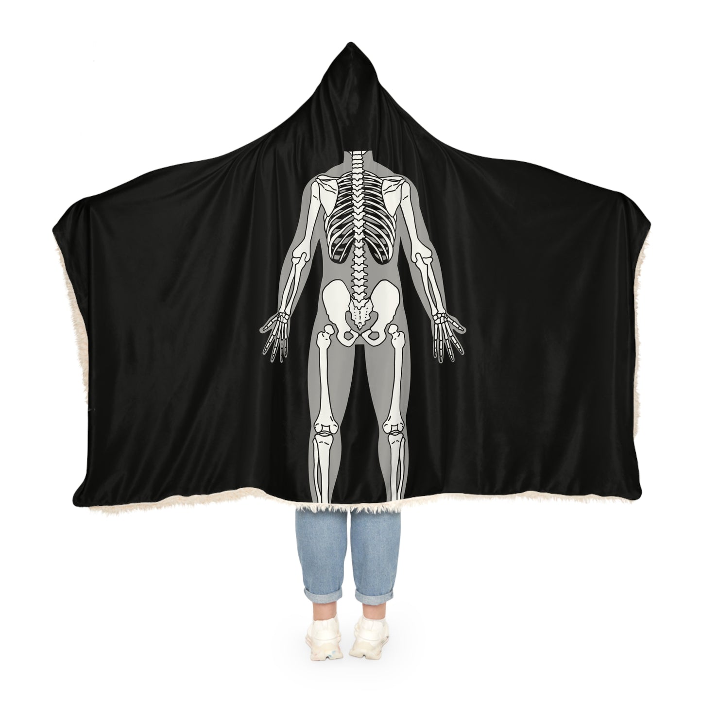 Skeleton Cape Cloak, Halloween Costume, Hooded Blanket