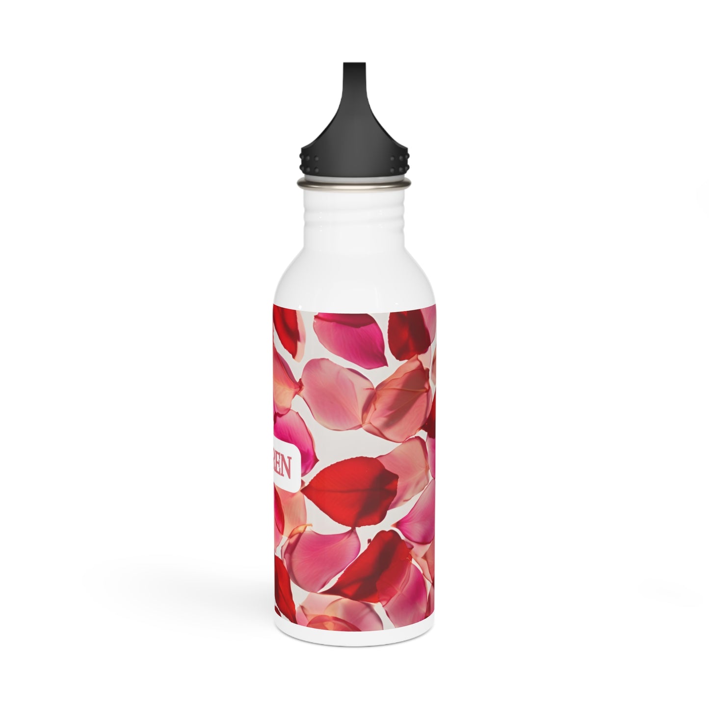 Personalized Rose Petal Stainless Steel Water Bottle