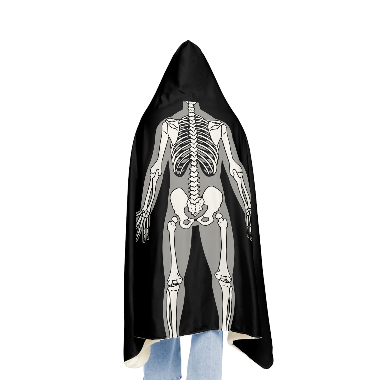 Skeleton Cape Cloak, Halloween Costume, Hooded Blanket