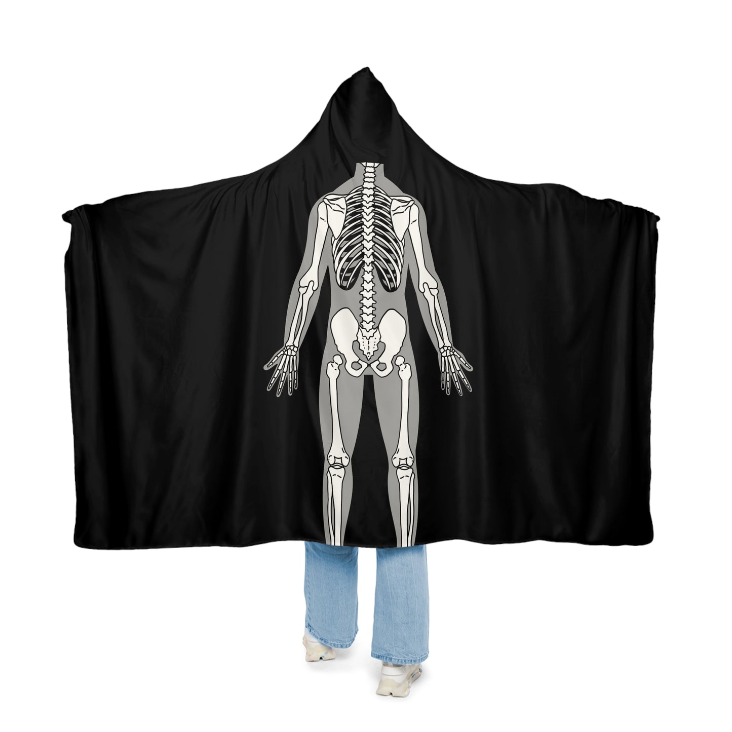 Skeleton Cape Cloak, Halloween Costume, Hooded Blanket