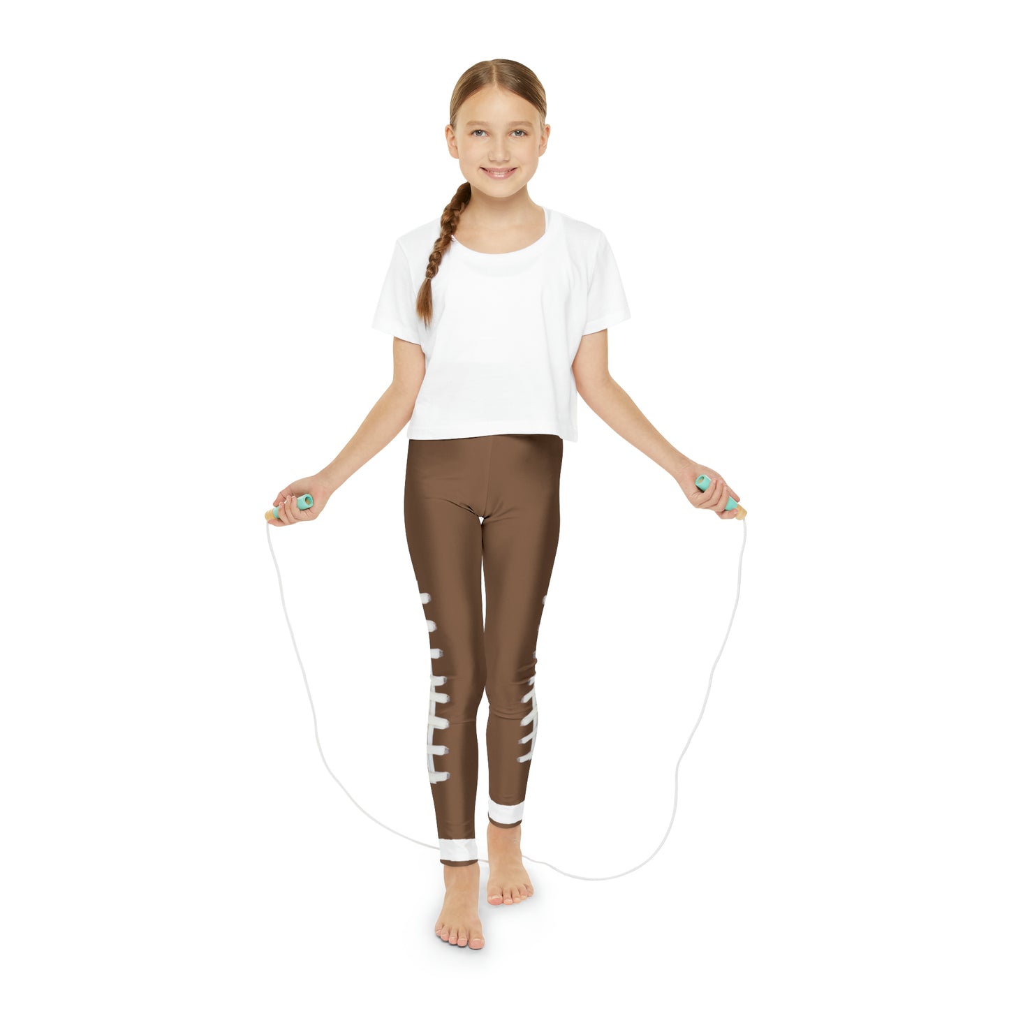 Girl's Football Themed Full-Length Leggings