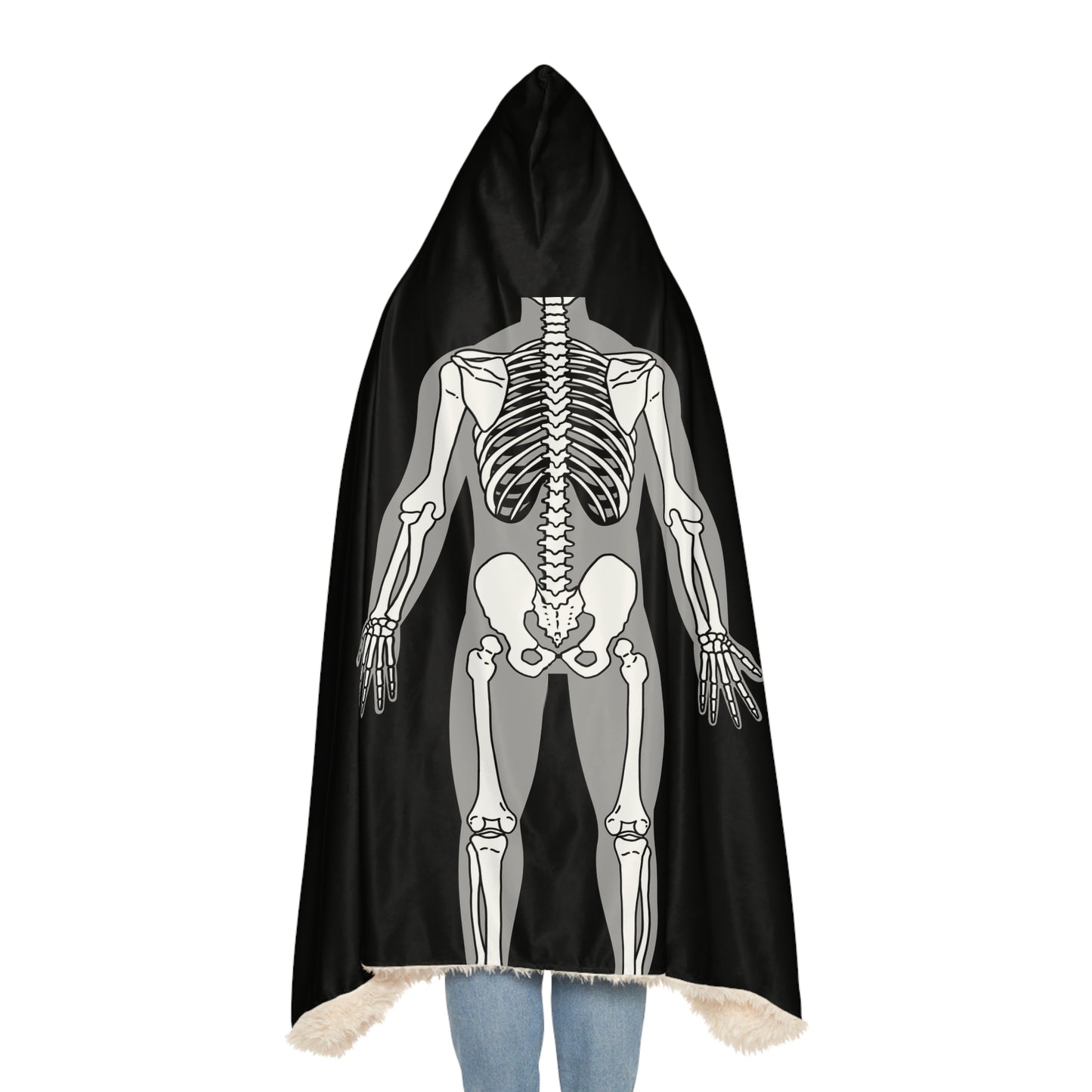 Skeleton Cape Cloak, Halloween Costume, Hooded Blanket