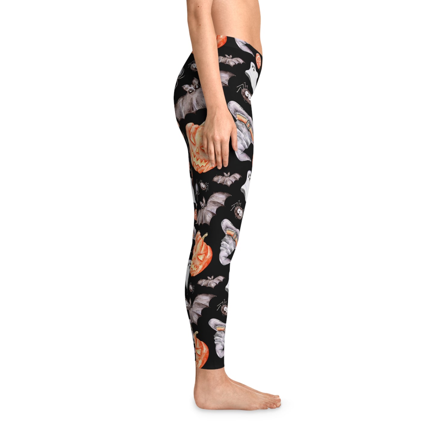 Pumkin Print Stretchy Leggings (AOP)