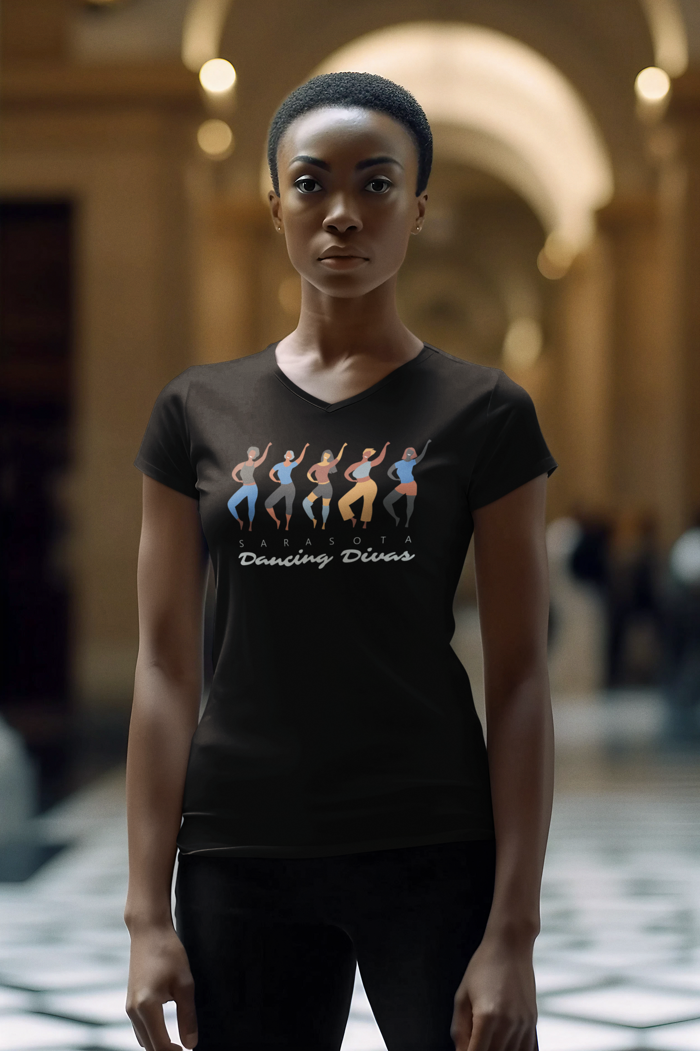 Sarasota Dancing Divas Hip Hop - V-Neck Short Sleeve Shirt