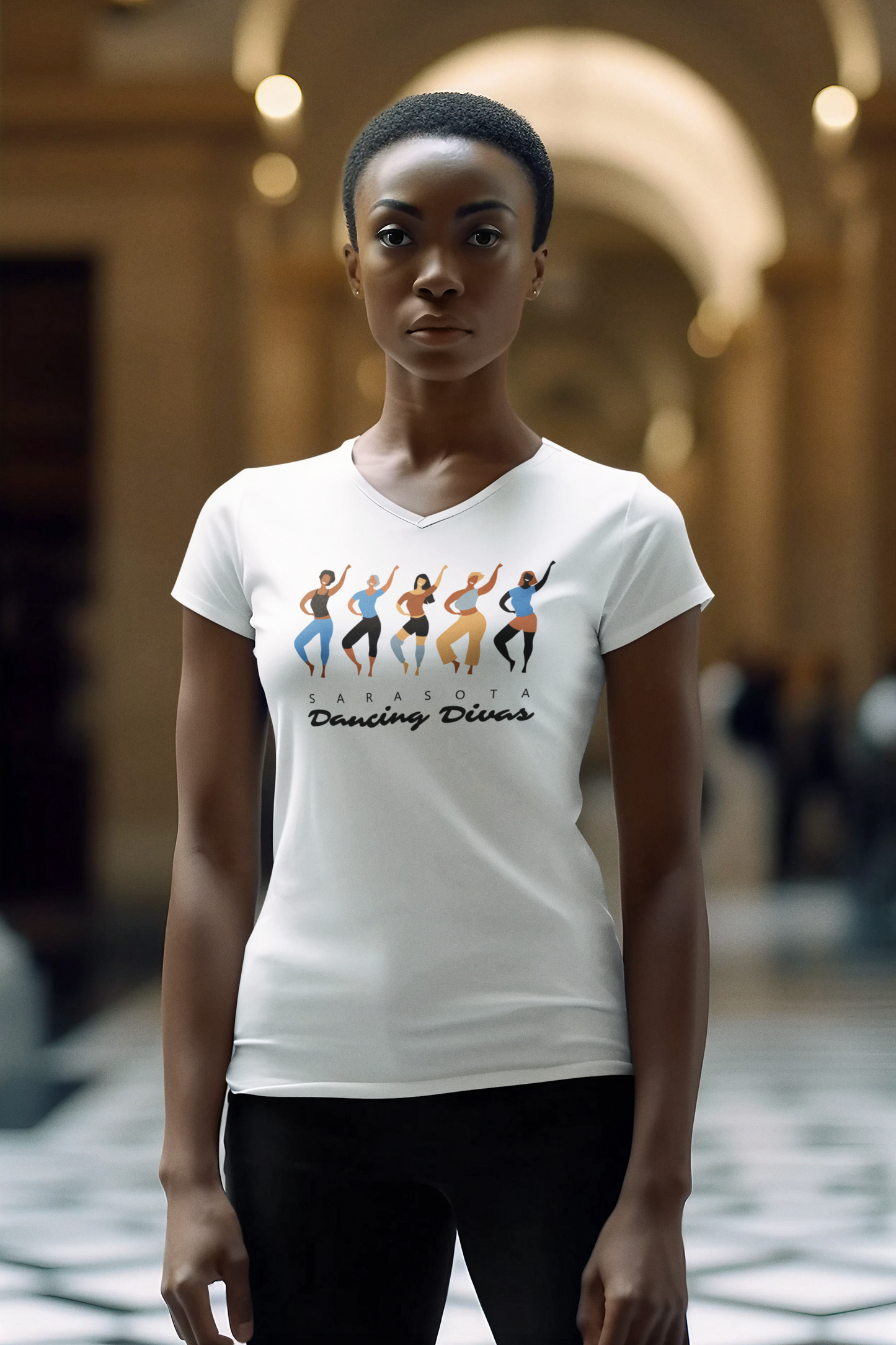 Sarasota Dancing Divas Hip Hop - V-Neck Short Sleeve Shirt