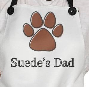 Personalized Dog Lover Dad's Apron - White