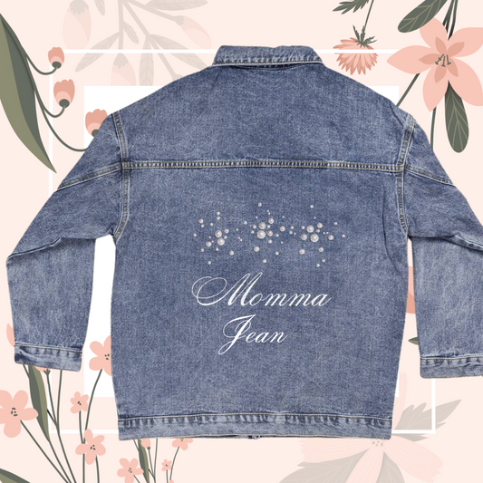 Momma Denim & Pearls Jacket - Personalized