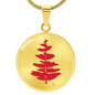 Douglass College Red Fir Tree Graphic Necklace