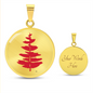 Douglass College Red Fir Tree Graphic Necklace