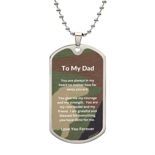 Military Camouflage Dog Tag Necklace