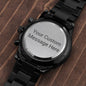Custom Black Chronograph Watch - Engravable