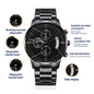 Custom Black Chronograph Watch - Engravable