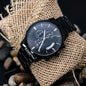 Custom Black Chronograph Watch - Engravable