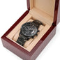 Custom Black Chronograph Watch - Engravable