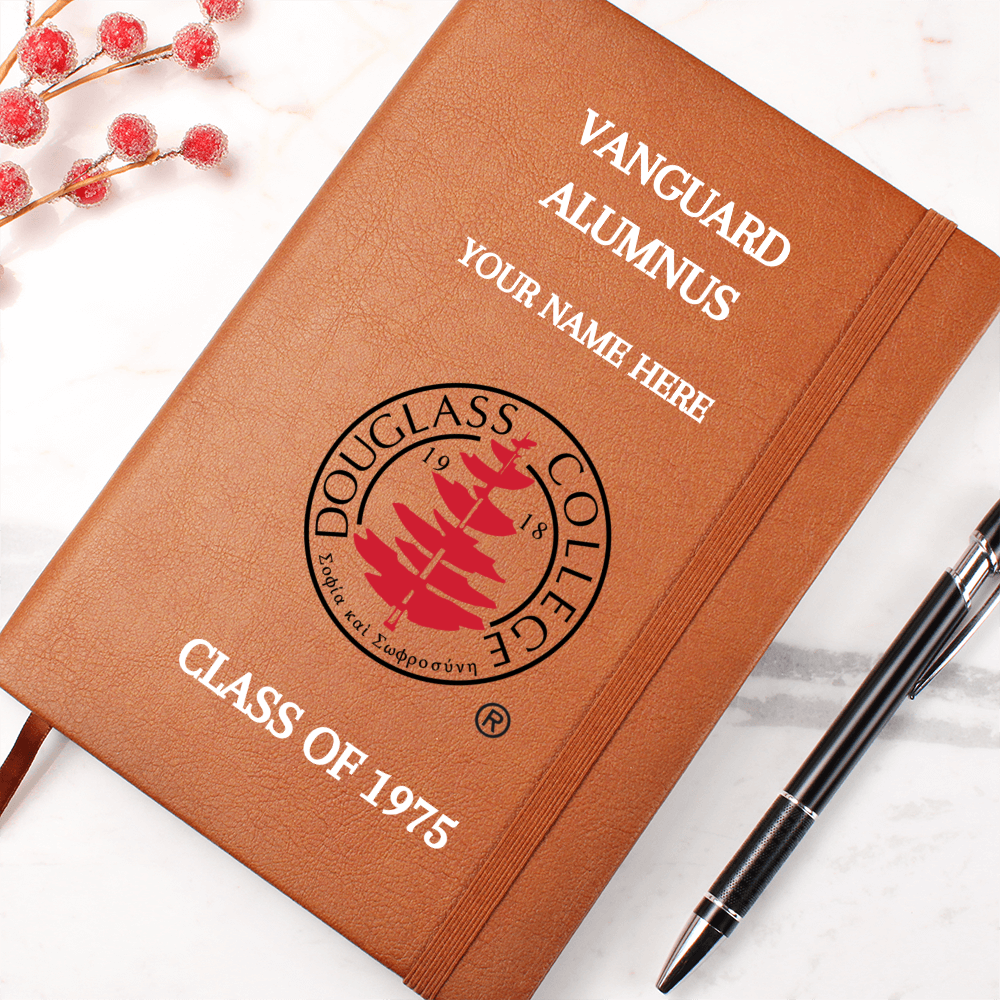 Douglass College Vanguard Alumnus Graphic Vegan Leather Journal - Class of 1975