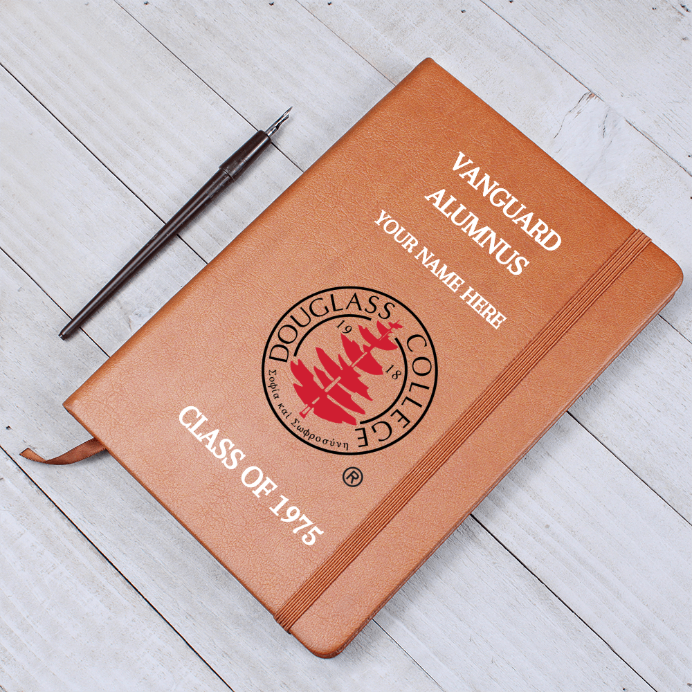 Douglass College Vanguard Alumnus Graphic Vegan Leather Journal - Class of 1975