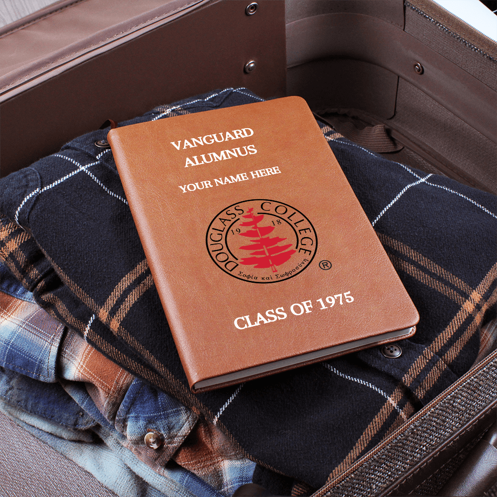 Douglass College Vanguard Alumnus Graphic Vegan Leather Journal - Class of 1975