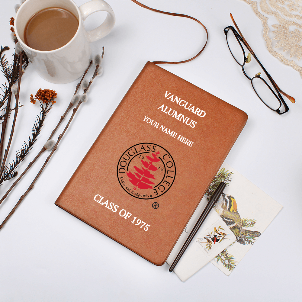 Douglass College Vanguard Alumnus Graphic Vegan Leather Journal - Class of 1975