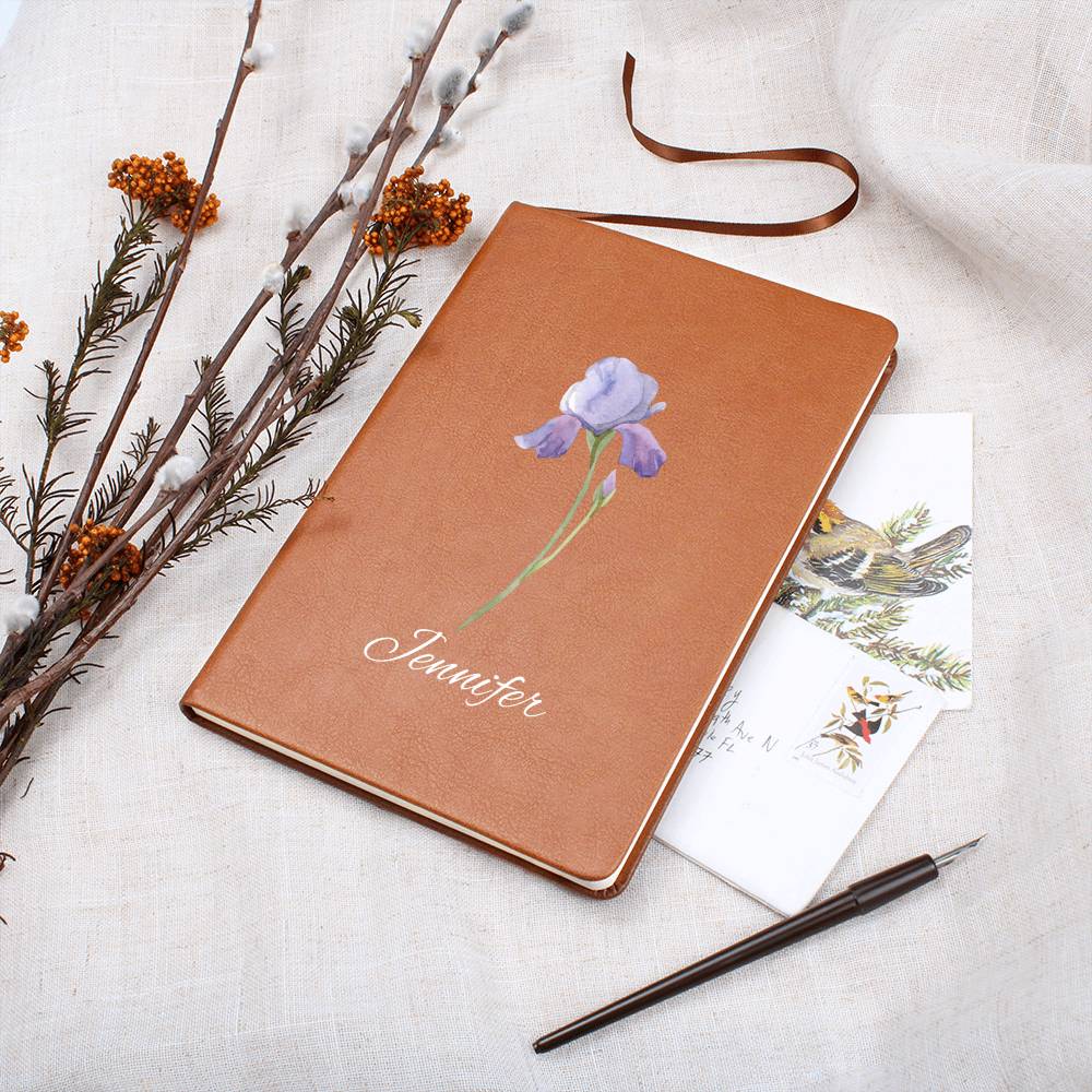 Feb - Personalized Custom Birth Month Flower Journal