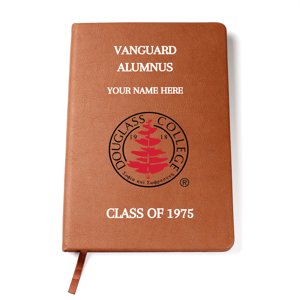 Douglass College Vanguard Alumnus Graphic Vegan Leather Journal - Class of 1975
