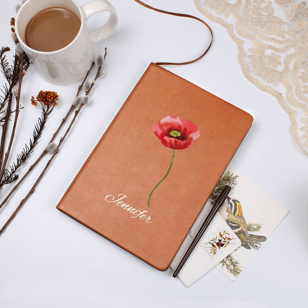 Aug - Personalized Custom Birth Month Flower Journal