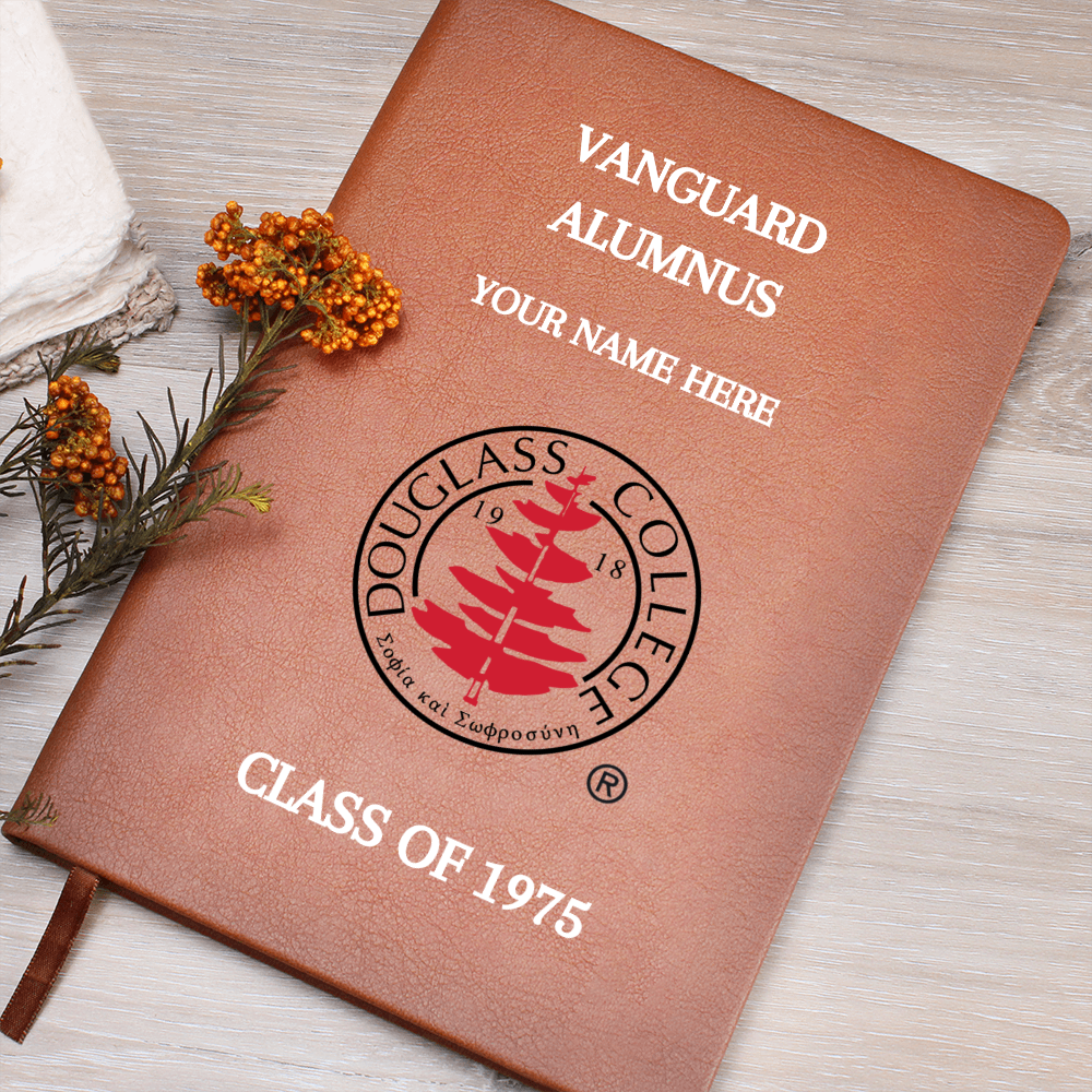 Douglass College Vanguard Alumnus Graphic Vegan Leather Journal - Class of 1975