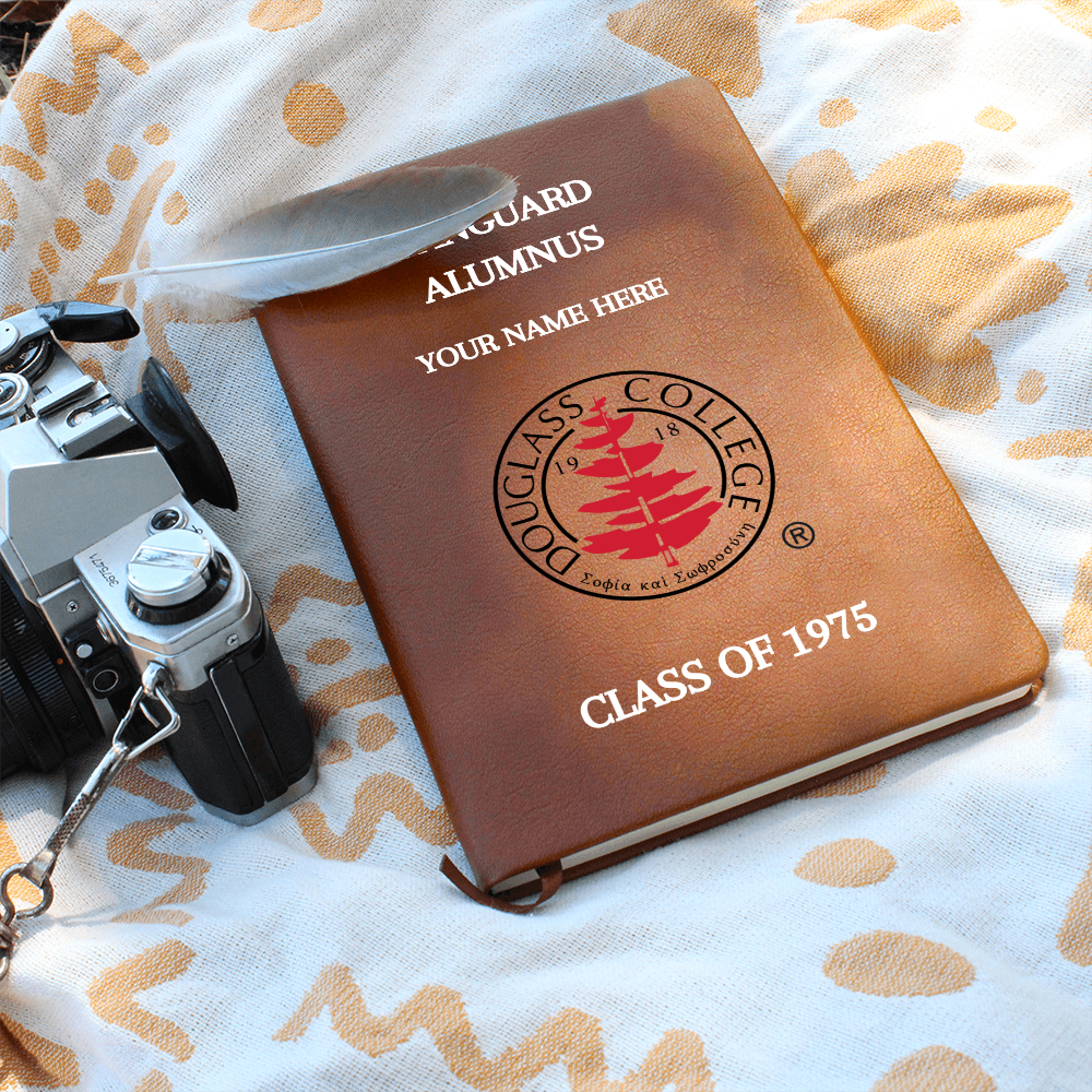 Douglass College Vanguard Alumnus Graphic Vegan Leather Journal - Class of 1975