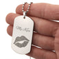 Personalized Engraved Dog Tag Necklace Sealed With My Kiss