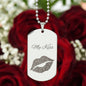 Personalized Engraved Dog Tag Necklace Sealed With My Kiss