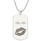 Personalized Engraved Dog Tag Necklace Sealed With My Kiss