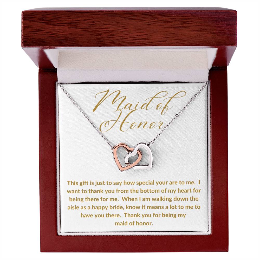 Maid of Honor Interlocking Hearts Necklace