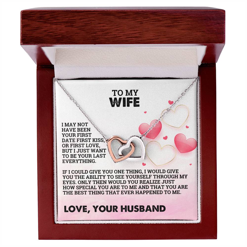 Valentine Interlocking Hearts For My Wife - Love, Your Husband