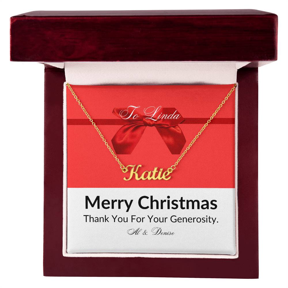 Marry Christmas Red Bow For Linda