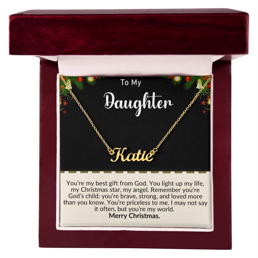 Personalized Name Necklace - Merry Christmas To My Daughter - My Best Gift From God