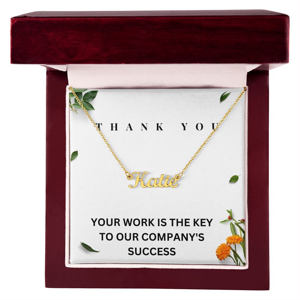 CUSTOM NAME NECKLACE FOR CORPORATE THANK YOU