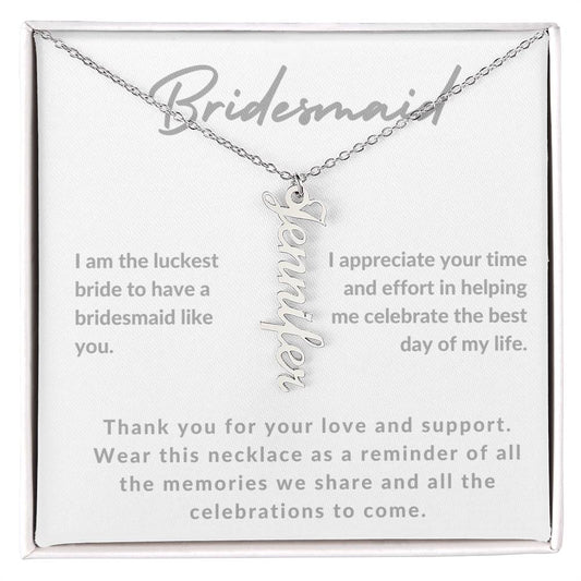 Bridesmaids Vertical Name Necklace