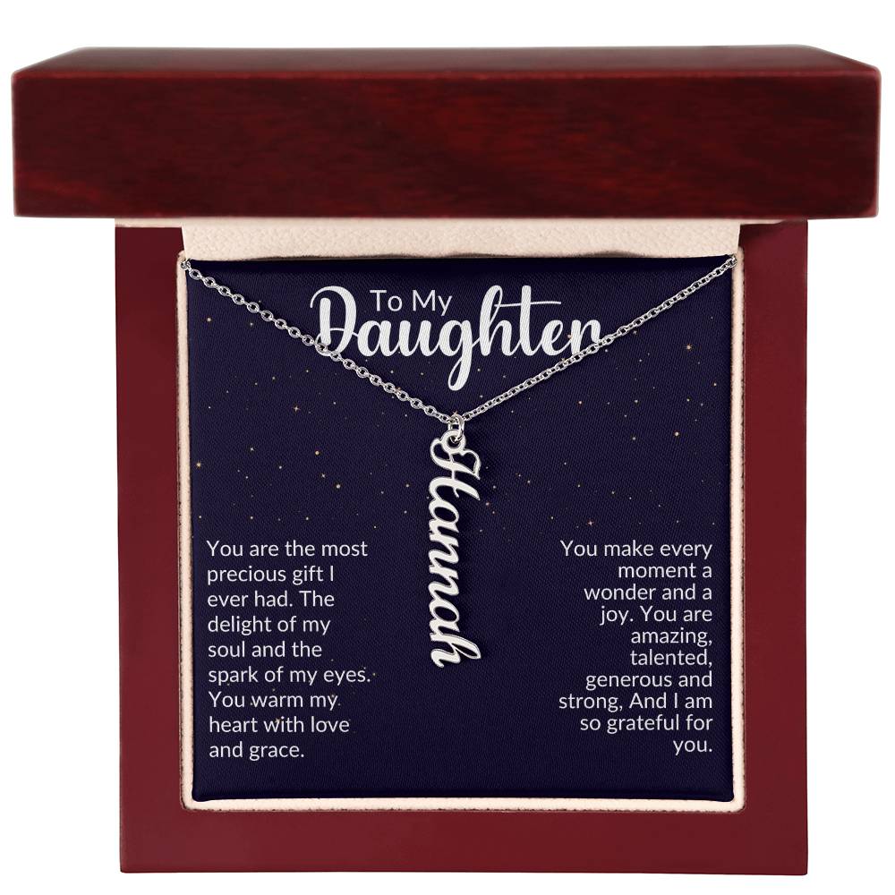 Personalized Vertical Name Necklace For My Daughter