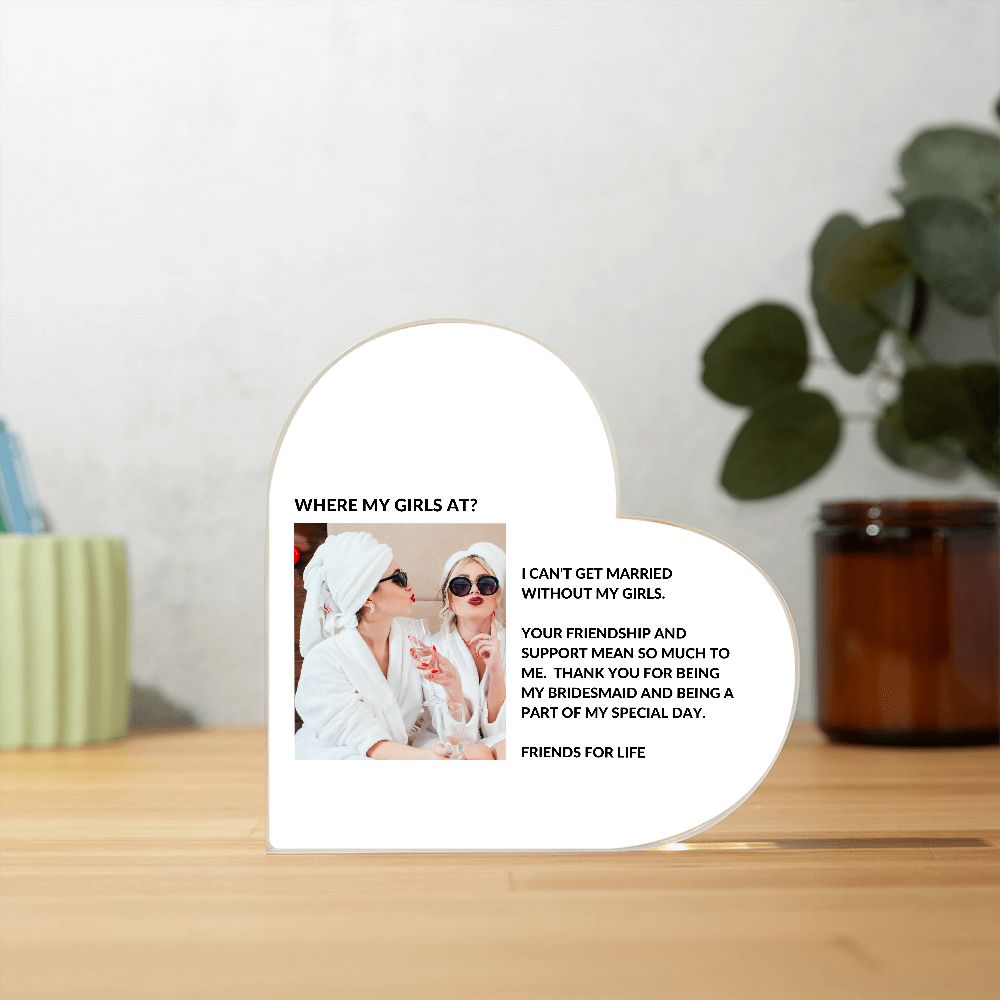 Bridesmaids Thank You Plaque