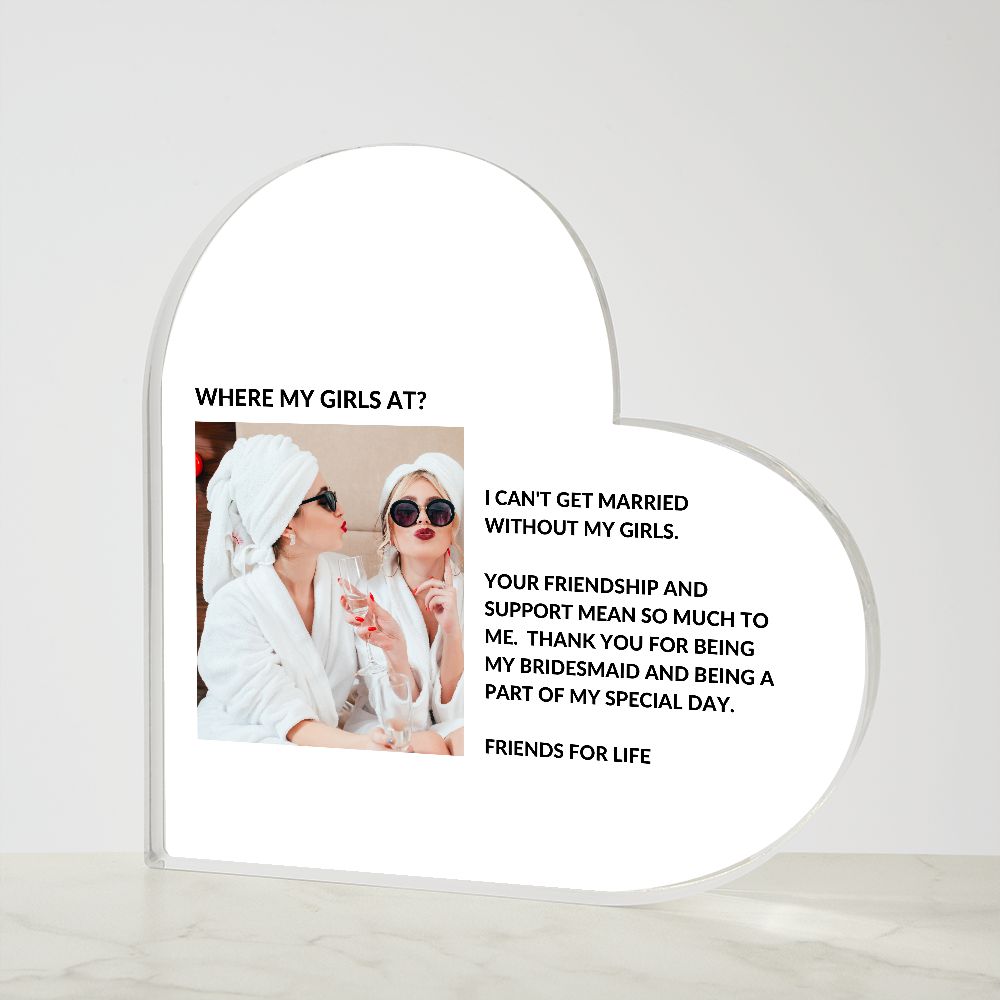 Bridesmaids Thank You Plaque