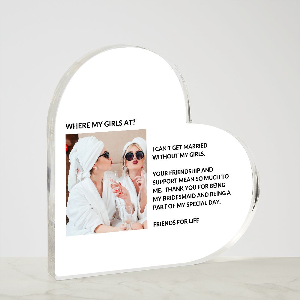 Bridesmaids Thank You Plaque