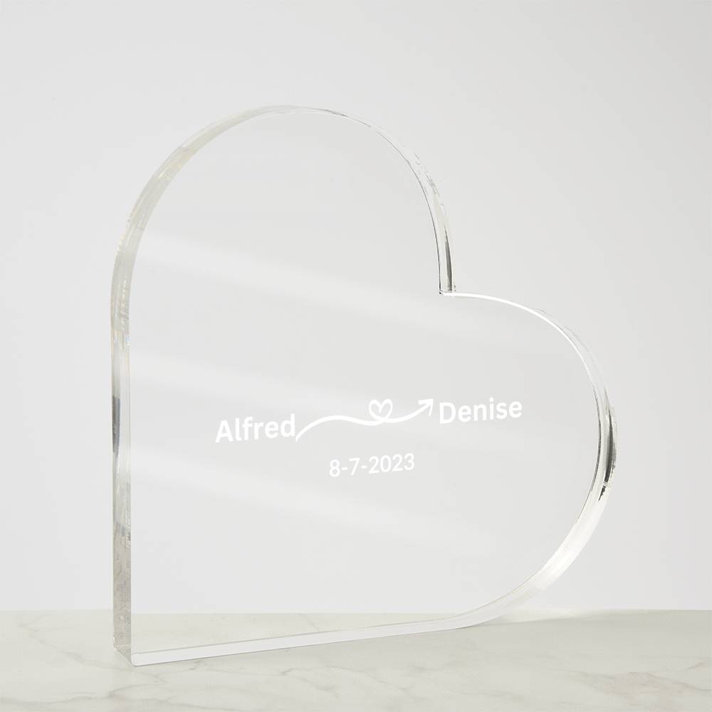 Wedding Date Heart Shaped Acrylic Plaque