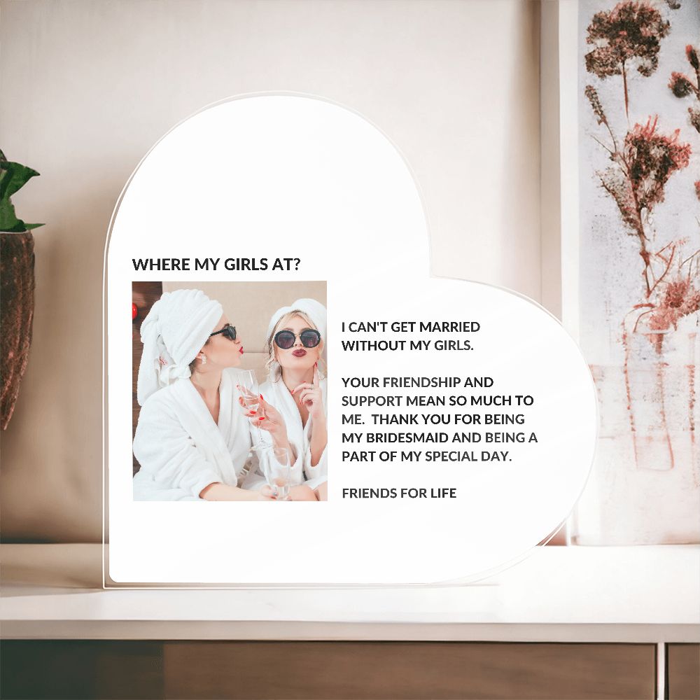 Bridesmaids Thank You Plaque