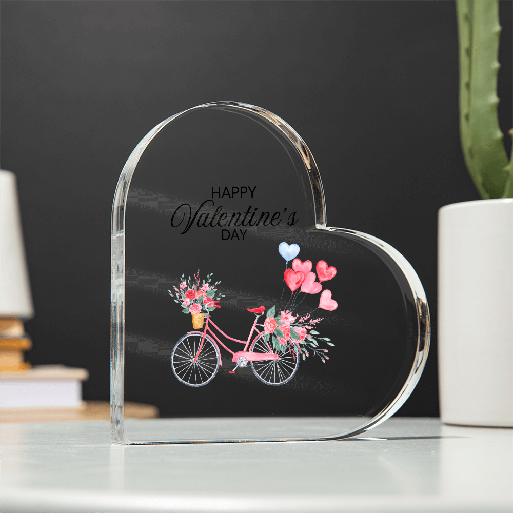 Personalized Valentine Bicycle Heart, Acrylic Plaque