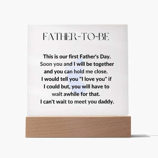 Father-To-Be Footprint Acrylic Plaque or Night Light - Blue