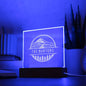 Burton Family - Personalized Custom Name Mountain Forest Acrylic Plaque Night Light