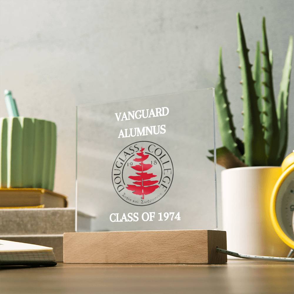 Douglass College Vanguard Alumnus Acrylic Plaque with Optional Night Light - Class of 1974